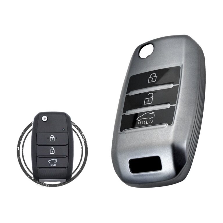 TPU Key Fob Cover Case For KIA Cerato Sportage Rio Carens Flip Key Remote 3 Button BLACK Metal Color