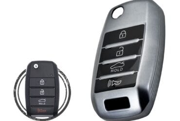 TPU Key Fob Cover Case For KIA Soul Rio Sorento Optima Flip Key Remote 4 Button BLACK Metal Color