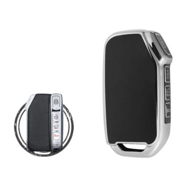 TPU Key Cover Case For KIA Soul Telluride Sportage Smart Key Remote 4 Button Black Chrome Color