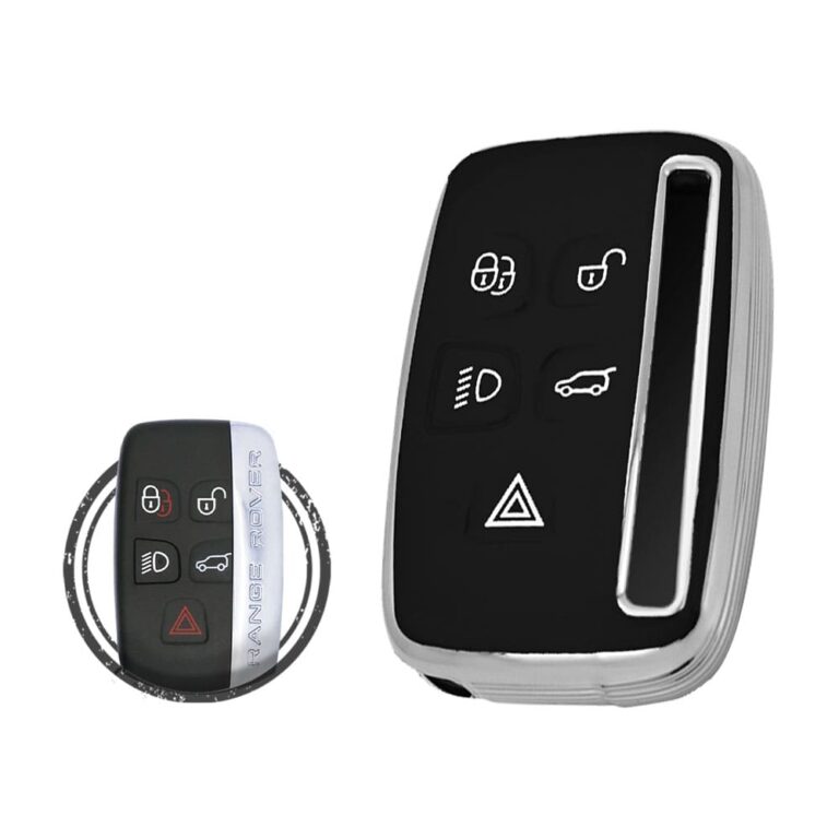 TPU Key Cover Case For Land Rover Range Rover Smart Key Remote 5 Button Black Chrome Color