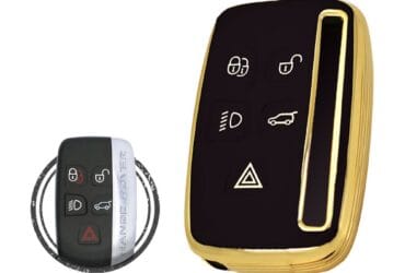 TPU Key Cover Case Protector For Land Rover Range Rover Smart Key 5 Button BLACK GOLD Color