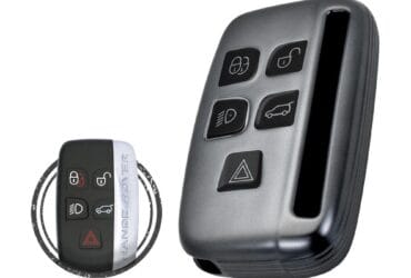 TPU Key Fob Cover Case For Land Rover Range Rover Smart Key Remote 5 Button BLACK Metal Color