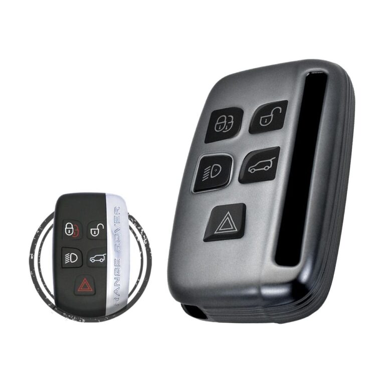 TPU Key Fob Cover Case For Land Rover Range Rover Smart Key Remote 5 Button BLACK Metal Color