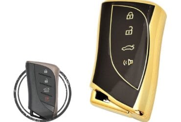TPU Key Cover Case Protector For Lexus ES350 GX460 UX250 Smart Key Remote 4 Button BLACK GOLD Color