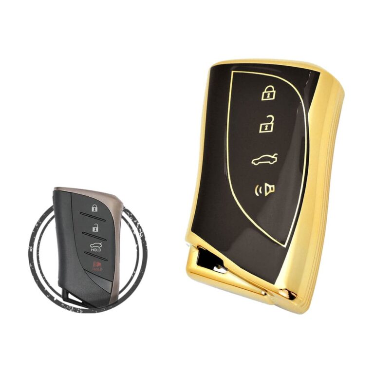 TPU Key Cover Case Protector For Lexus ES350 GX460 UX250 Smart Key Remote 4 Button BLACK GOLD Color