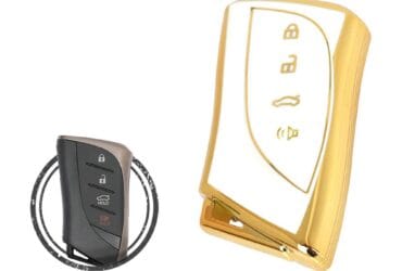 TPU Key Cover Case For Lexus ES350 GX460 UX250 Smart Key Remote 4 Button WHITE GOLD Color