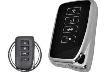 TPU Key Cover Case For Lexus GS IS RC RX Smart Key Remote 4 Button Black Chrome Color
