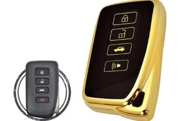 TPU Key Cover Case Protector For Lexus GS IS RC RX Smart Key Remote 4 Button BLACK GOLD Color