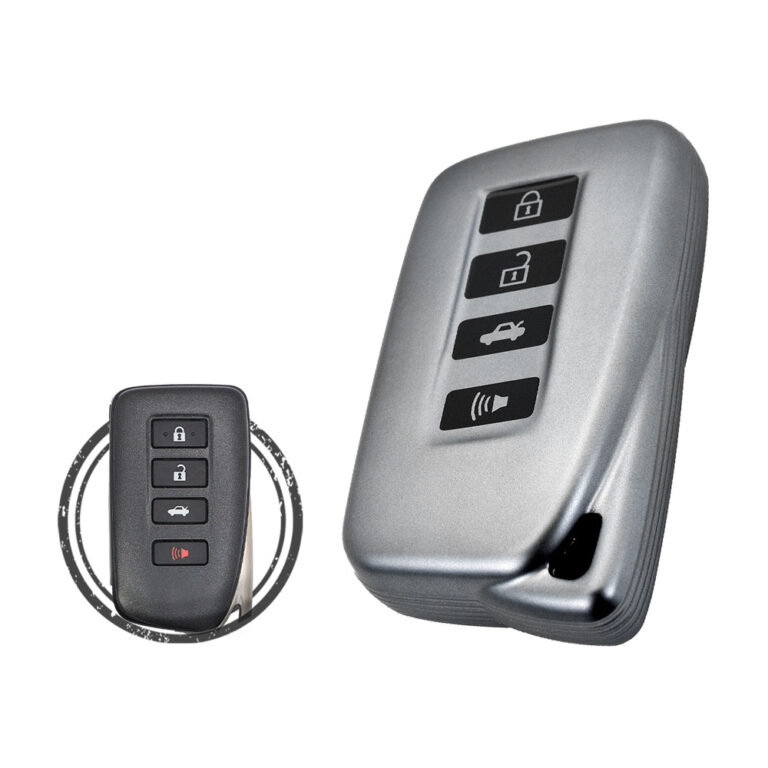 TPU Key Fob Cover Case For Lexus GS IS RC RX Smart Key Remote 4 Button BLACK Metal Color
