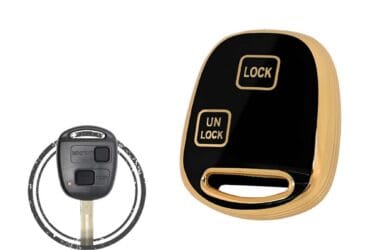 TPU Key Cover Case Protector For Lexus ES SC LX RX Remote Head Key 2 Button BLACK GOLD Color