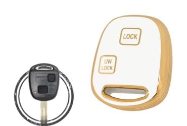 TPU Key Cover Case For Lexus ES SC LX RX Remote Head Key 2 Button WHITE GOLD Color