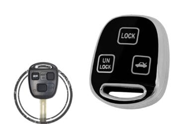 Coque en TPU pour clé à tête télécommande Lexus ES / GS / LS / IS / RX 3 boutons Couleur noir chrome