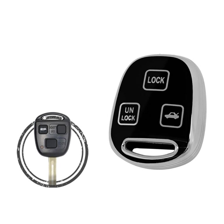 TPU Key Cover Case For Lexus ES GS LS IS RX Remote Head Key 3 Button Black Chrome Color
