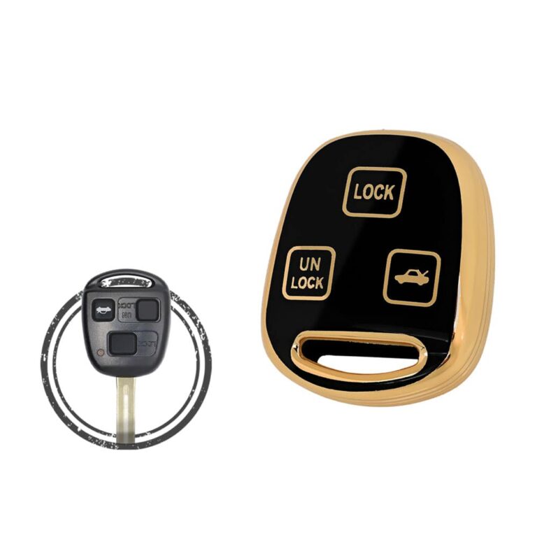 TPU Key Cover Case Protector For Lexus ES GS LS IS RX Remote Head Key 3 Button BLACK GOLD Color