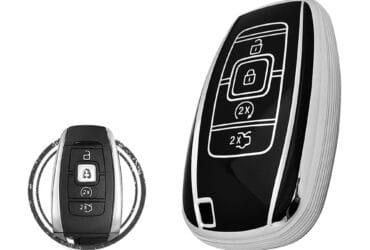 Coque en TPU pour clé intelligente Lincoln MKZ / MKX / MKC 4 boutons Couleur noir chrome