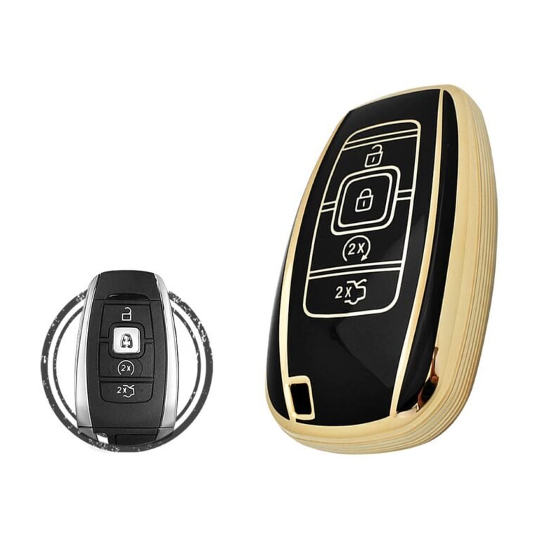TPU Key Cover Case Protector For Lincoln MKZ MKX MKC Smart Key Remote 4 Button BLACK GOLD Color