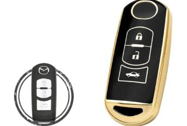 TPU Key Cover Case Protector For Mazda 3 6 CX-5 CX-9 Smart Key Remote 3 Button BLACK GOLD Color