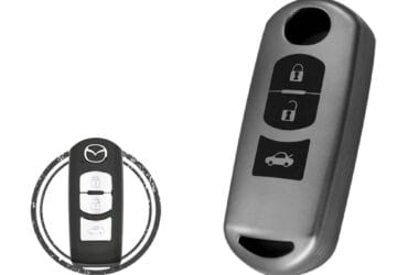 TPU Key Fob Cover Case For Mazda 3 6 CX-5 CX-9 Smart Key Remote 3 Button BLACK Metal Color