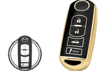 TPU Key Cover Case Protector For Mazda 3 6 CX-5 CX-9 Smart Key Remote 4 Button BLACK GOLD Color