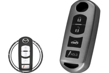 TPU Key Fob Cover Case For Mazda 3 6 CX-5 CX-9 Smart Key Remote 4 Button BLACK Metal Color