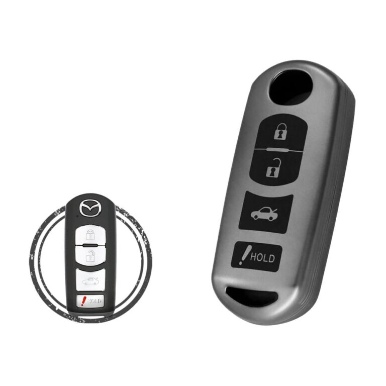 TPU Key Fob Cover Case For Mazda 3 6 CX-5 CX-9 Smart Key Remote 4 Button BLACK Metal Color
