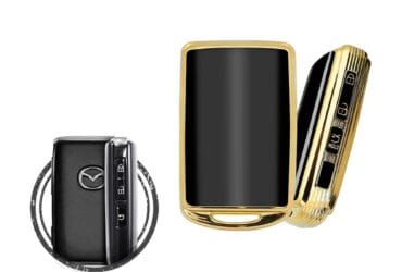 Coque en TPU pour clé intelligente Mazda 3 / CX-30 3 boutons Couleur noir et or