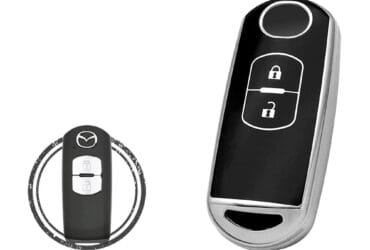 TPU Key Cover Case For Mazda 3 CX-5 CX-7 Smart Key Remote 2 Button Black Chrome Color