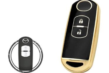 TPU Key Cover Case Protector For Mazda 3 CX-5 CX-7 Smart Key Remote 2 Button BLACK GOLD Color