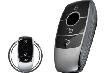TPU Car Key Cover Case For Mercedes Benz E-Series Smart Key Remote 3 Button BLACK Metal Color