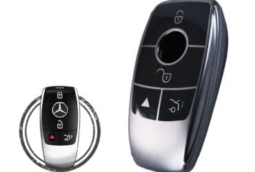 TPU Car Key Cover Case For Mercedes Benz E-Series C-Class Smart Key Remote 4 Button BLACK Metal Color