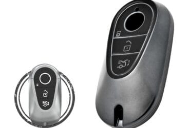 TPU Car Key Cover Case For Mercedes Benz S-Class Smart Key Remote 3 Button BLACK Metal Color