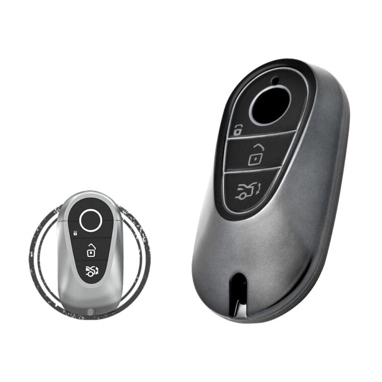 TPU Car Key Cover Case For Mercedes Benz S-Class Smart Key Remote 3 Button BLACK Metal Color