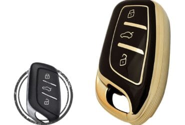 TPU Key Cover Case Protector For MG HS Smart Key Remote 3 Button BLACK GOLD Color