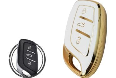 Coque en TPU pour clé intelligente MG HS 3 boutons Couleur BLANC OR