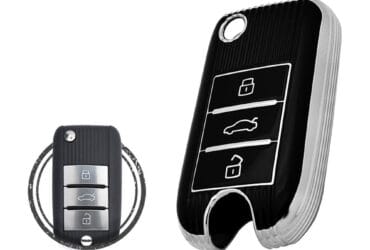 TPU Key Cover Case For MG ZS MG5 Smart Flip Key Remote 3 Button Black Chrome Color