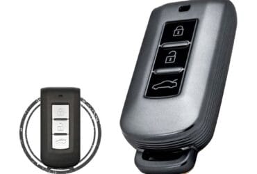 TPU Key Fob Cover Case For Mitsubishi Lancer Smart Key Remote 3 Button BLACK Metal Color