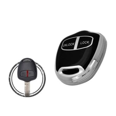 TPU Key Cover Case For Mitsubishi Lancer Pajero L200 Remote Head Key 2 Button Black Chrome Color