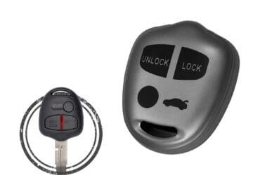 Coque en TPU pour clé à tête télécommande Mitsubishi Lancer Pajero 3 boutons couleur noir métal