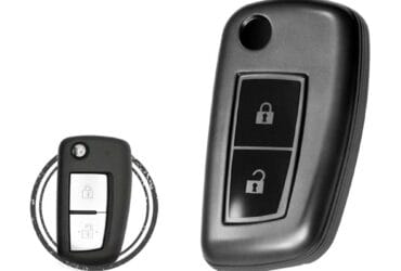TPU Key Fob Cover Case For Nissan Juke Rogue Qashqai Flip Key Remote 2 Button BLACK Metal Color