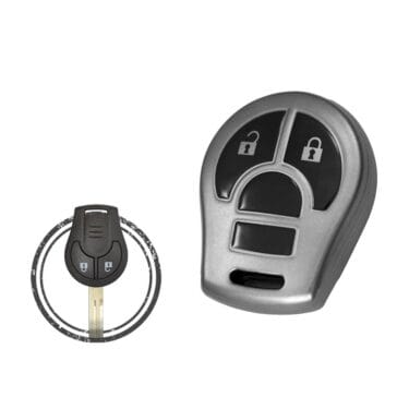 TPU Key Fob Cover Case For Nissan Note Micra Remote Head Key 2 Button BLACK Metal Color