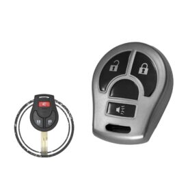 TPU Key Fob Cover Case For Nissan Micra X-Trail Rogue Versa Remote Head Key 3 Button BLACK Metal Color