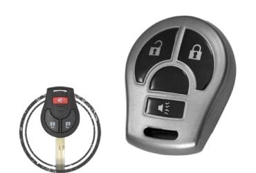 TPU Key Fob Cover Case For Nissan Micra X-Trail Rogue Versa Remote Head Key 3 Button BLACK Metal Color
