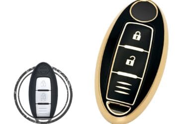 TPU Key Cover Case Protector For Nissan Note Micra X-Trail Qashqai Murano Pathfinder Smart Key Remote 2 Button BLACK GOLD Color