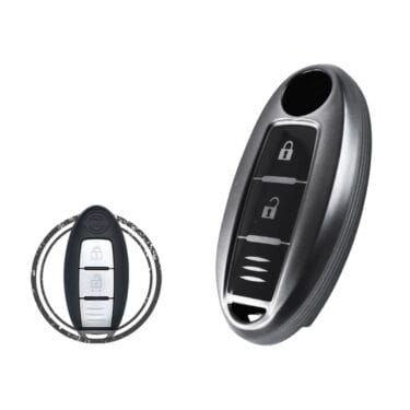TPU Key Fob Cover Case For Nissan Note Micra X-Trail Qashqai Murano Pathfinder Smart Key Remote 2 Button BLACK Metal Color
