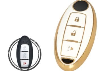 TPU Key Cover Case For Nissan Murano Pathfinder Rouge Armada Patrol Smart Key Remote 3 Button WHITE GOLD Color