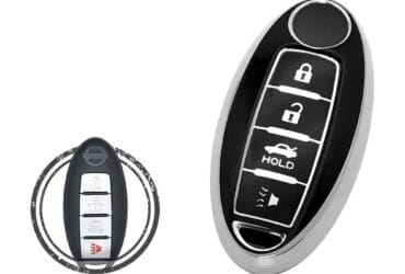 TPU Key Cover Case For Nissan Maxima Altima Sentra Smart Key Remote 4 Button Black Chrome Color