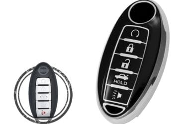 TPU Key Cover Case For Nissan Maxima Altima Murano Pathfinder Smart Key Remote 5 Button Black Chrome Color