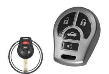 Coque en TPU pour clé télécommande Nissan Sentra Sunny 4 boutons Couleur métal NOIR