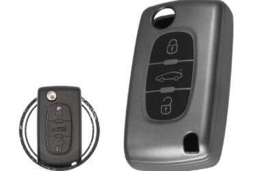 TPU Key Cover Case For Peugeot 307 308 Flip Key Remote 3 Button BLACK Metal Color