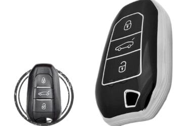 TPU Key Cover Case For Peugeot 3008 5008 Citroen C3 C4 Cactus Smart Key Remote 3 Button Black Chrome Color
